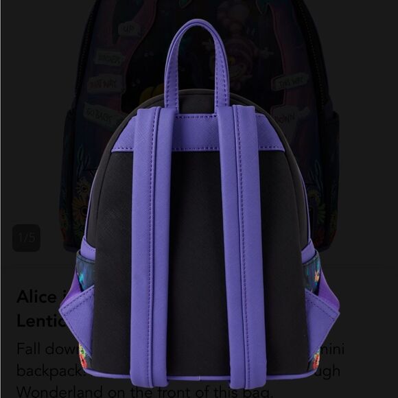 Disney Loungefly Alice in Wonderland Tulgey Wood Lenticular Mini Backpack - Picture 5 of 5